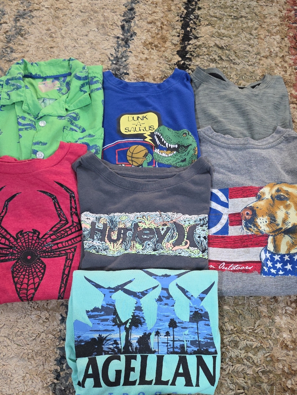 Kids Tees Pack - Teal, Red, Blue, Gray, Green